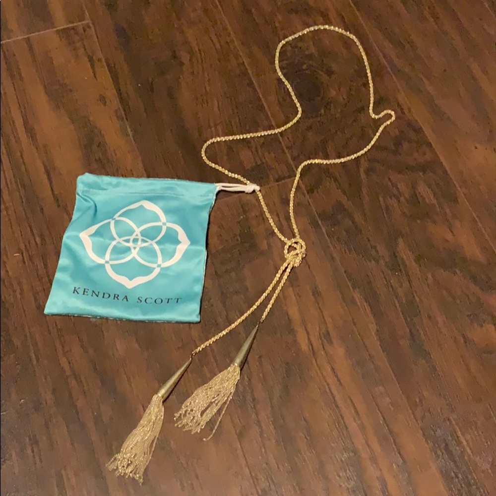Kendra Scott gold Lariat convertible necklace